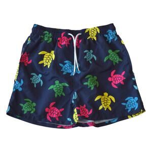 Navy Turtle Print Swim Trunks Shorts – Men’s SM